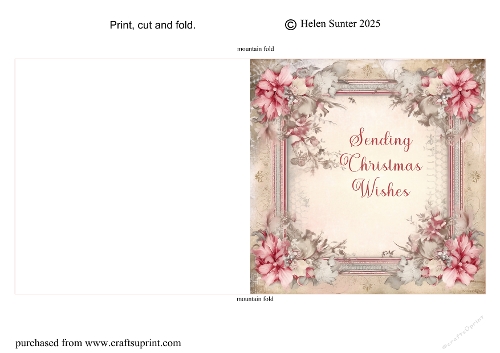 Floral Christmas Cut and Fold Card 3 Merry Christmas