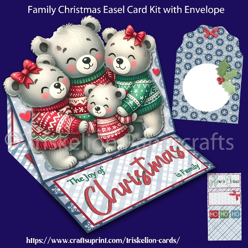 Family Christmas Easel with Envelope
