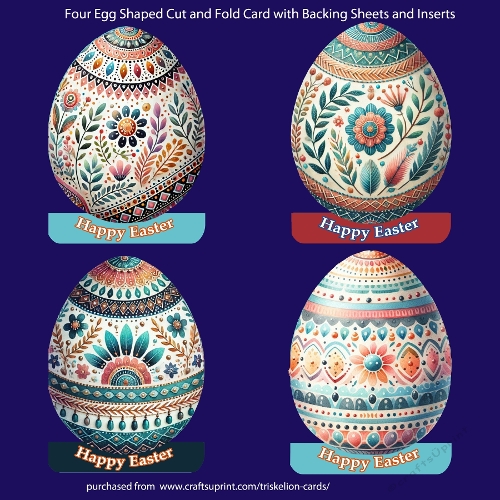 Easter Egg Shaped Cut and Fold Cards Bumper Collection