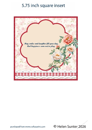 Floral Insert to Fit a 6X6 Inch Card