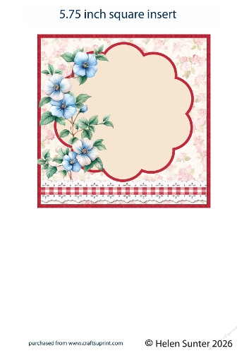 Blank Floral Insert to Fit a 6X6 Inch Card