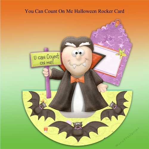 Vampire Halloween Rocker Card with 3D Decoupage and Envelope