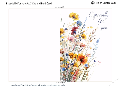 Wildflowers Especially For You Cut and Fold Card