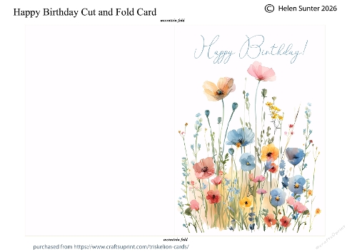 Wildflowers Happy Birthday! Cut and Fold Card