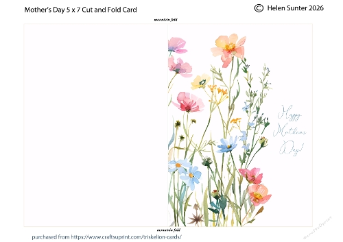 Wildflowers Happy Mothers Day! Cut and Fold Card