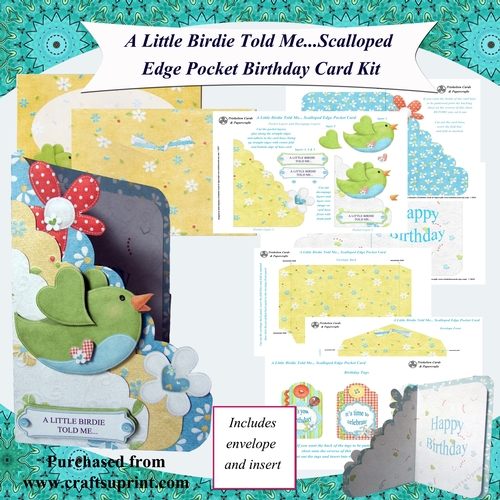 A Little Birdie Told Me...Its Your Birthday Scalloped Edge Pocket Card Kit