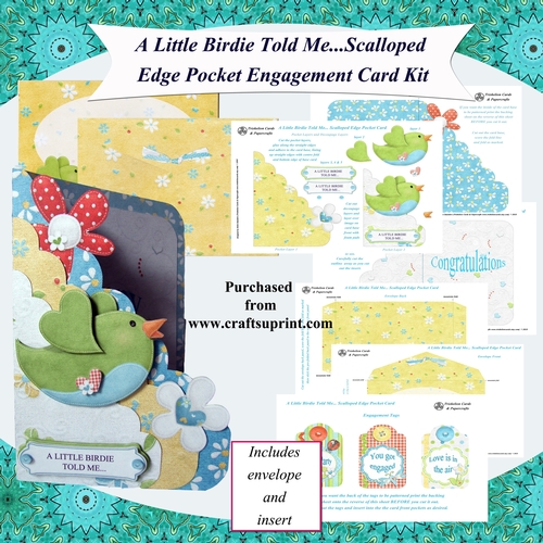 A Little Birdie Told Me...You Got Engaged Scalloped Edge Pocket Card Kit