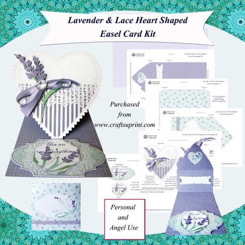 Lavender and Lace Heart Shaped Easel Card Kit You Are My Everything 