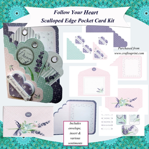 Follow Your Heart Scalloped Edge Pocket Card Kit