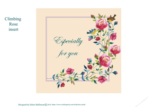 Climbing Roses Square Insert 6.5 x 6.5 inch square Especially for You
