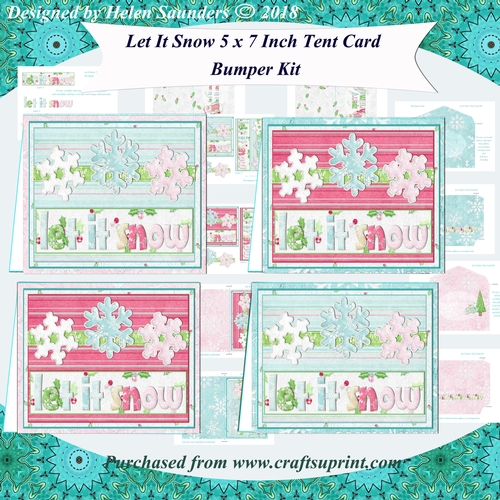 Let It Snow 3D Decoupage 5 x 7 Inch Tent Card Bumper Kit
