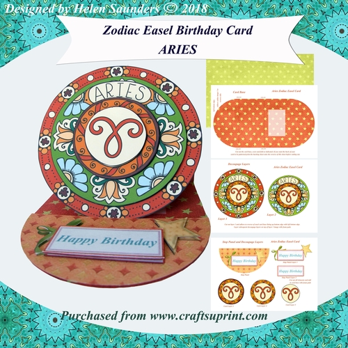Aries - Zodiac Easel Birthday Card