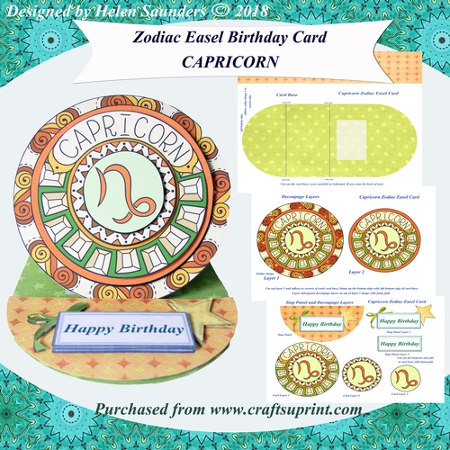 Capricorn - Zodiac Easel Birthday Card
