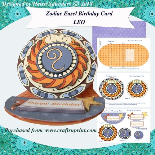Leo - Zodiac Easel Birthday Card