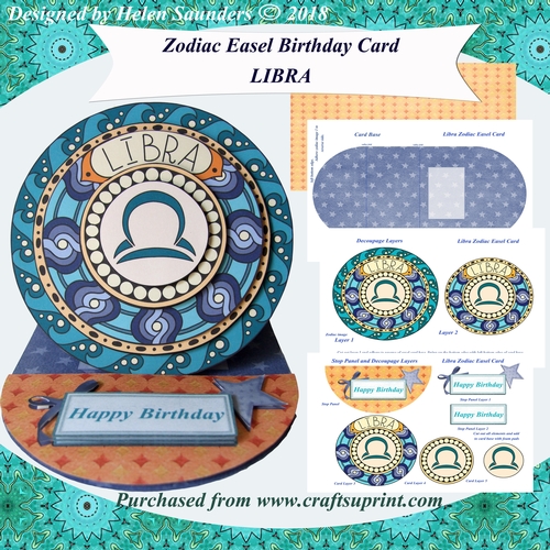 Libra - Zodiac Easel Birthday Card