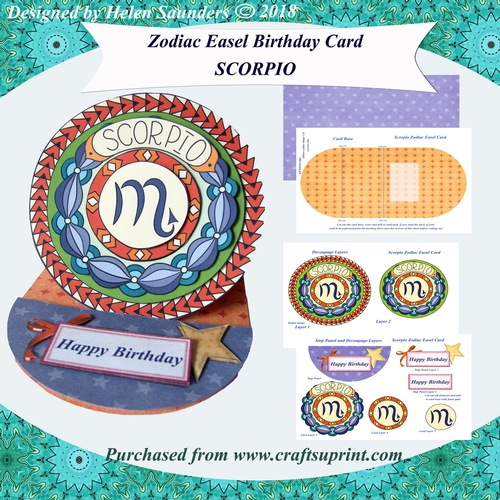 Scorpio - Zodiac Easel Birthday Card