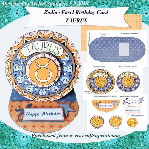 Taurus - Zodiac Easel Birthday Card