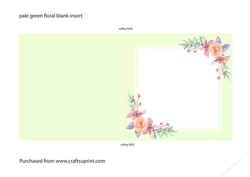 Pale Green Blank Floral Insert 5 x 5 Inch Square