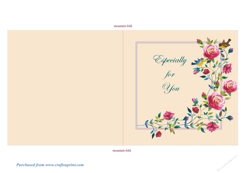 Climbing Roses Quick and Easy Print, Cut and Fold Especially For You Card 