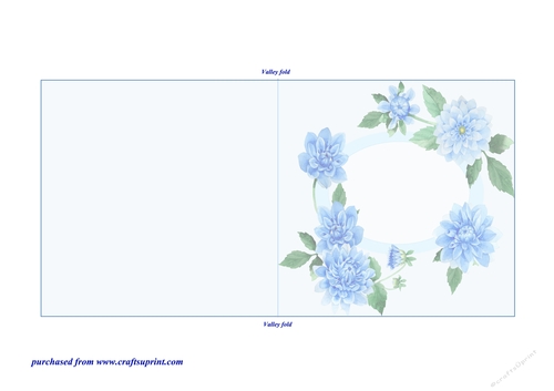 Blue Dahlias Quick and Easy Print, Cut and Fold Blank Insert