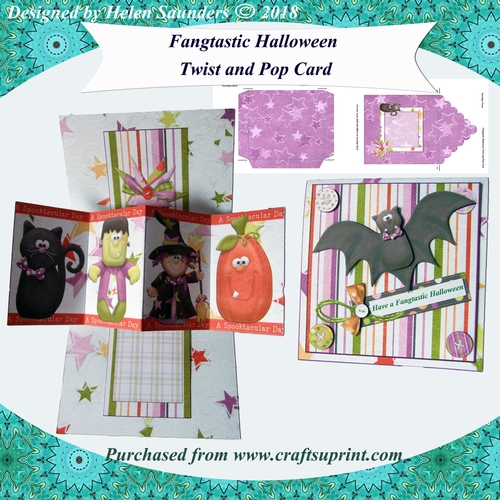 Fangtastic Halloween Twist and Pop 3D Decoupage Card Kit