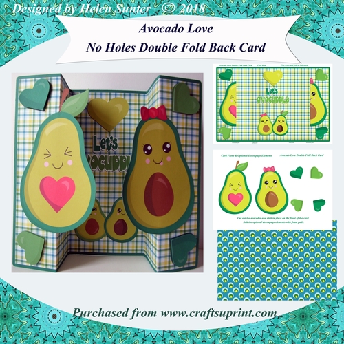 Avocado Love No Holes Double Fold Back Card Kit