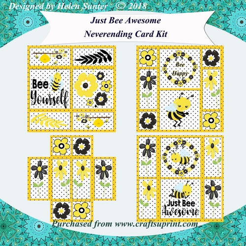 Bee Awesome NeverEnding Card Kit or Ha-Bee Birthday Never Ending Card