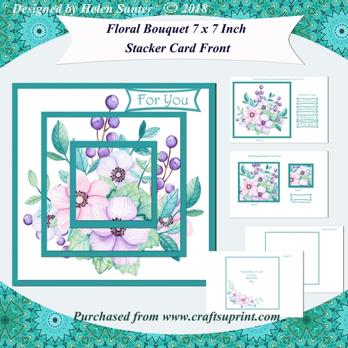 Floral Bouquet 7 x 7 Inch Stacker Card Front