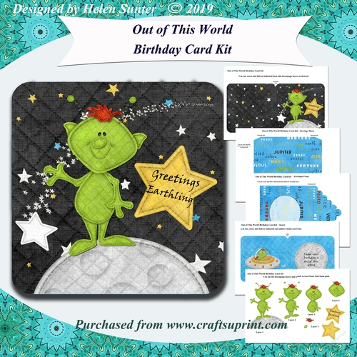 Out of This World Decoupage Birthday Card Kit