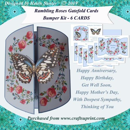 Rambling Roses 3 Panel Gatefold Cards Bumper Kit