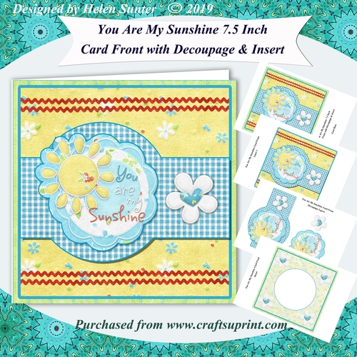 You Are My Sunshine 7.5 Inch Card Front Mini Kit with Decoupage & Insert