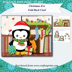 Christmas Eve Fold Back Card with Decoupage Layers