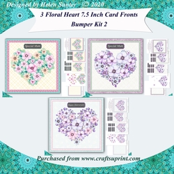 Floral Hearts 7.5 Inch Card Fronts Bumper Kit 2