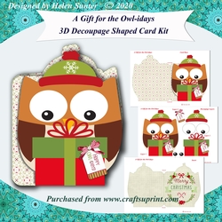 A Gift for the Owl-idays Shaped 3D Decoupage Card and Insert Kit
