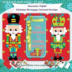 Nutcracker 3D Decoupage Christmas Card & Matching Envelope