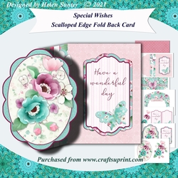 Special Wishes Scalloped Edge Fold Back Card & Envelope