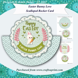 Easter Bunny Love Scalloped Rocker Card & Insert