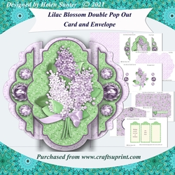 Lilac Blossoms Double Pop Out Card and Envelope