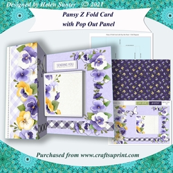 Pansy Z Fold Card with Pop Out Panel