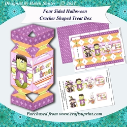 Four Sided Cracker Shaped Halloween Treat Box