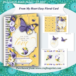 From My Heart Easy Floral 5 x 7 Inch Decoupage Card & Insert