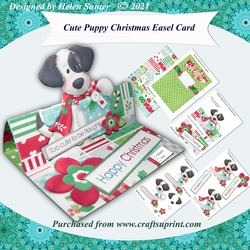 Cute Puppy 3D Decoupage Christmas Easel Card