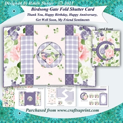 Birdsong Gate Fold Shutter Card with Extra Sentiments