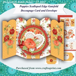 Poppies Scalloped Edge Gatefold Card and Envelope
