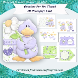 Quackers For You Shaped 3D Decoupage Card & Envelope
