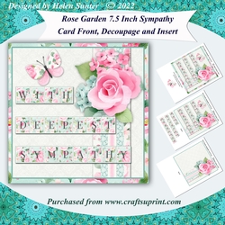 With Deepest Sympathy Card Front with Decoupage and Insert