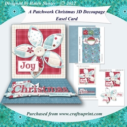 A Patchwork Christmas 3D Decoupage Easel Card