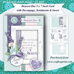 Dearest One 5 x 7 Inch 3D Decoupage Card Extra Sentiments and Insert