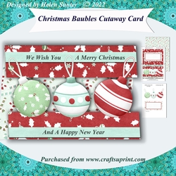 Christmas Baubles Cutaway Card