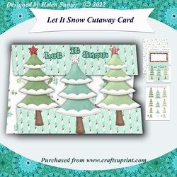 Let It Snow Christmas Trees Cutaway Card